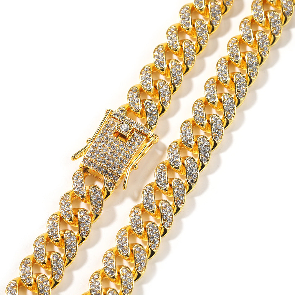 Alloy Diamond Cuba Chain