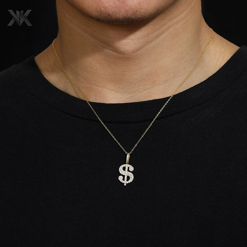 S925 Moissanite Dollar Pendant - Ice Grind