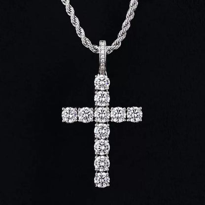 The Iced Cross – 5A Cubic Zirconia Pendant - Ice Grind