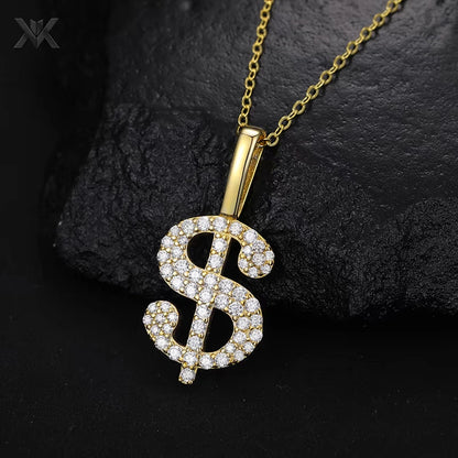 S925 Moissanite Dollar Pendant - Ice Grind