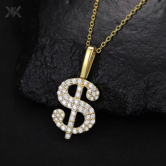 S925 Moissanite Dollar Pendant - Ice Grind