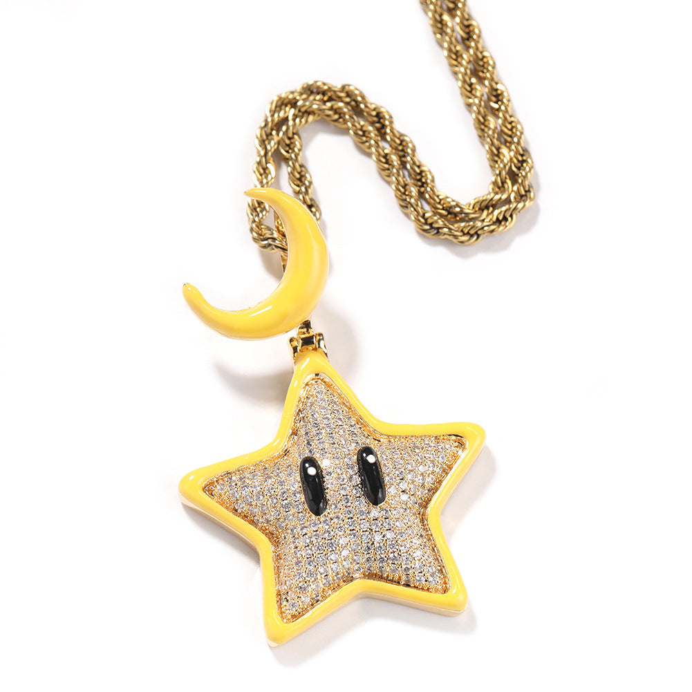 Gold Star Pendant - Night Glow Moon Charm