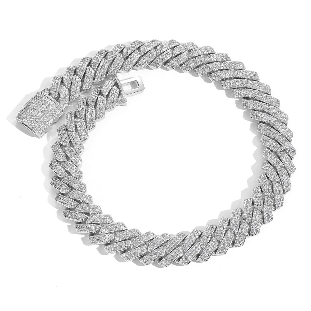 20MM White Gold Iced Out Cuban Link Chain - 3 Row VVS
