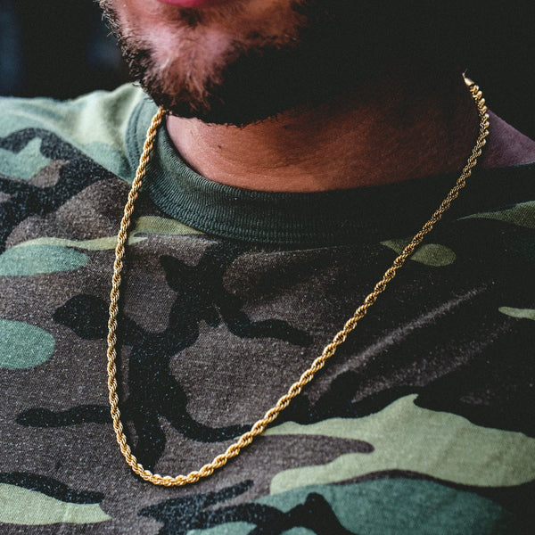 3MM 18K Gold Rope Chain