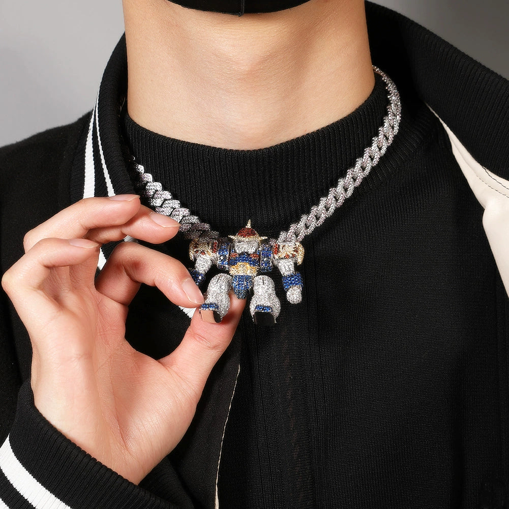 Iced Mecha Warrior Pendant