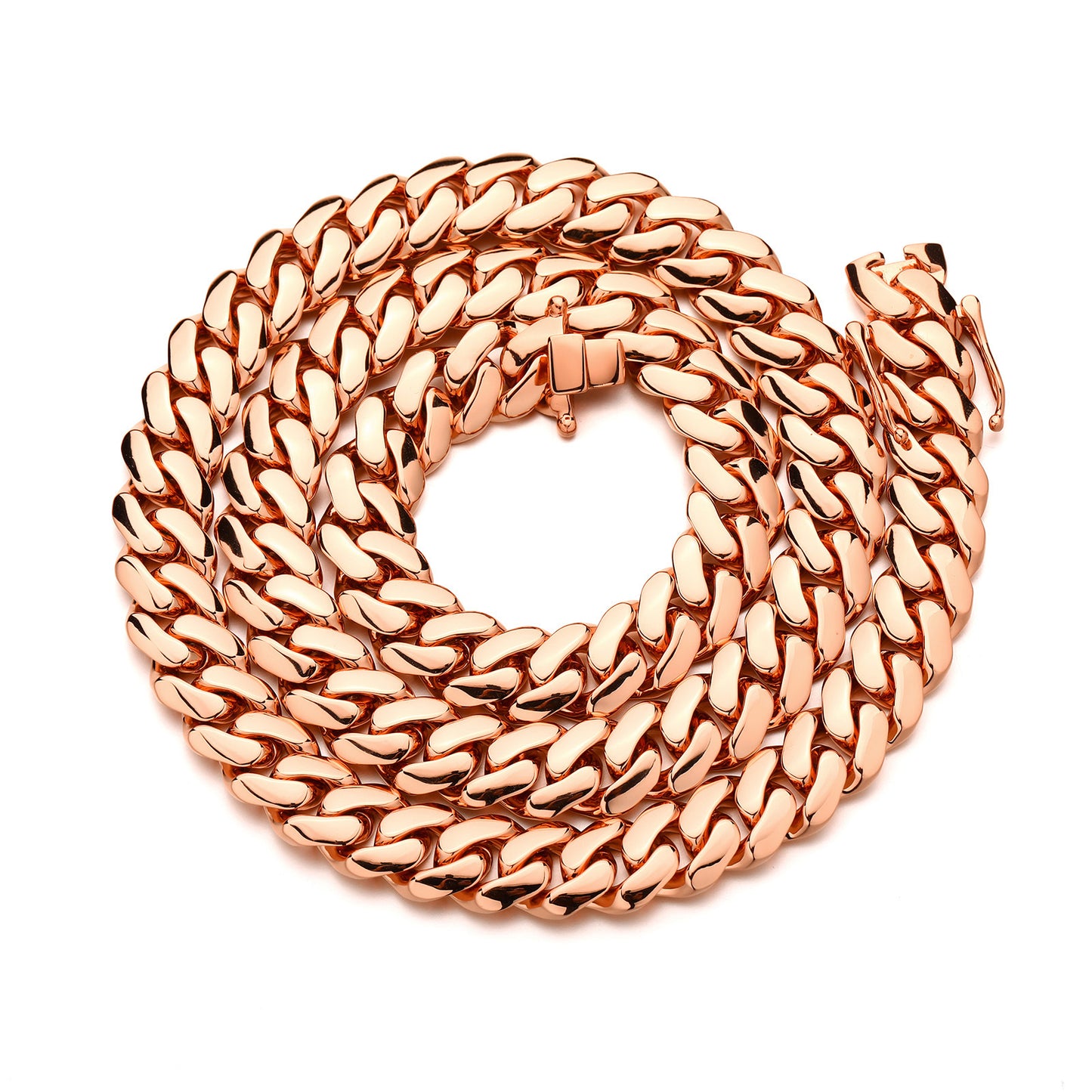 14MM Rose Gold Miami Cuban Link Chain - Bold Cuban Chain