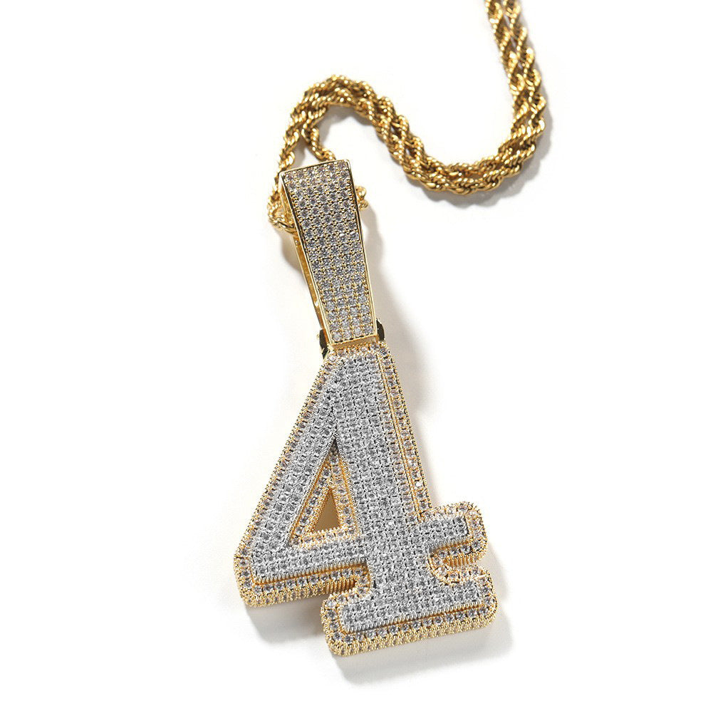 Custom Iced Number Pendant