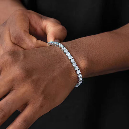 5MM White Gold Tennis Bracelet - Classic Round Stone