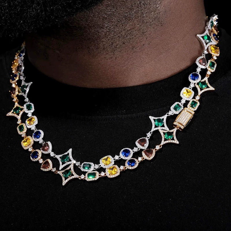 chain worn around the neck on a model