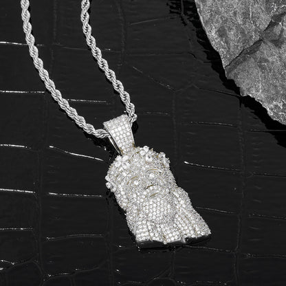 Iced Crown Jesus Pendant