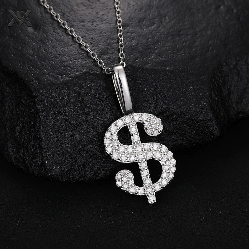 S925 Moissanite Dollar Pendant - Ice Grind