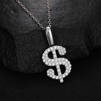 S925 Moissanite Dollar Pendant - Ice Grind