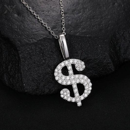 S925 Moissanite Dollar Pendant - Ice Grind