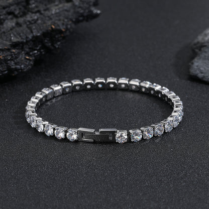 5MM White Gold Tennis Bracelet - Classic Round Stone