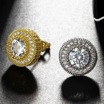 Round Zirconia Earrings - Ice Grind