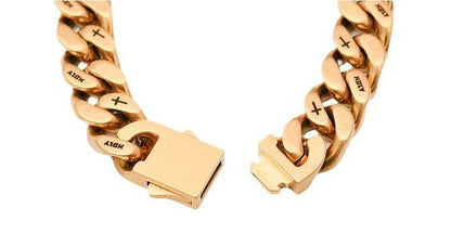 12MM Gold Cuban Chain - Ice Grind