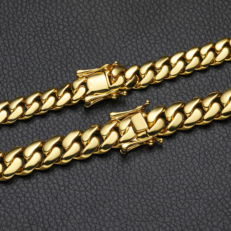 16MM Gold Miami Cuban Link Chain - High Polish Heavy Links