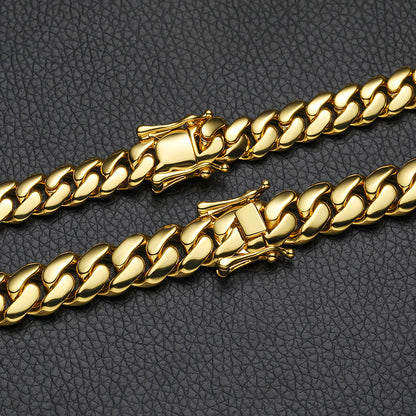 16MM Gold Miami Cuban Link Chain - High Polish Heavy Links
