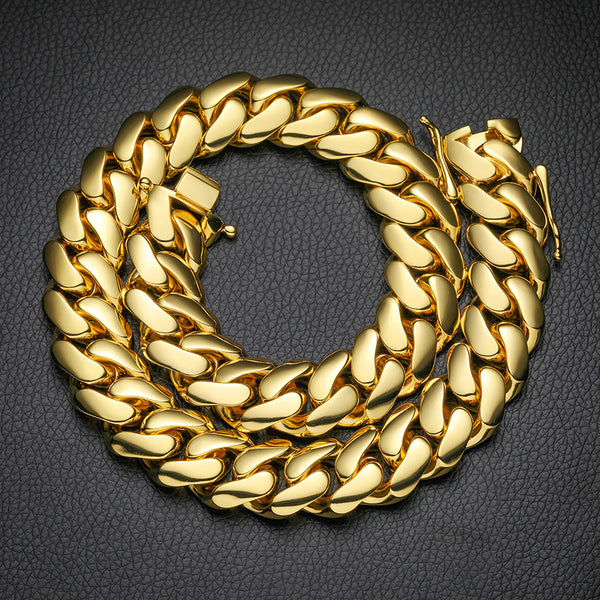 20MM Gold Miami Cuban Link Chain - Extra Wide Statement Links