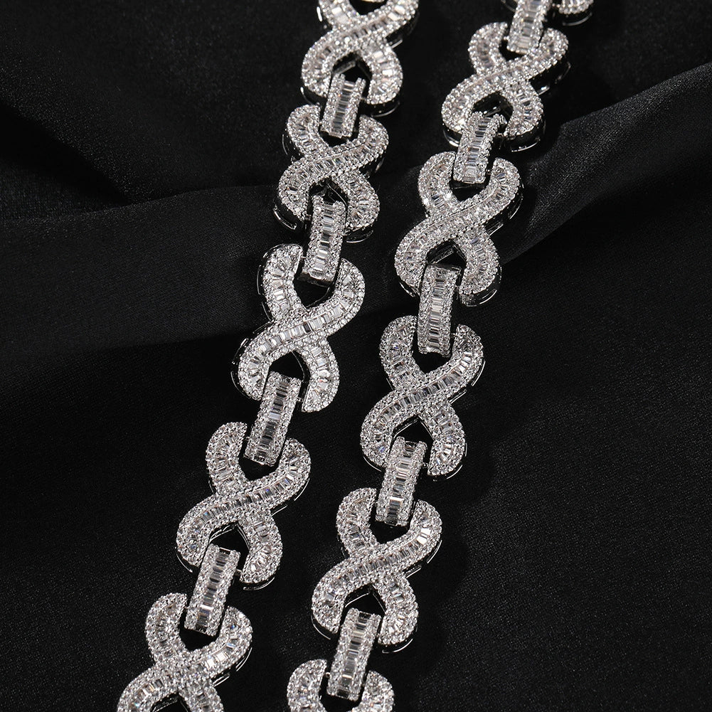Close-up of chain links laid flat
