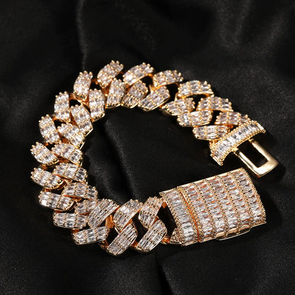 19MM Empire Baguette Cuban Bracelet