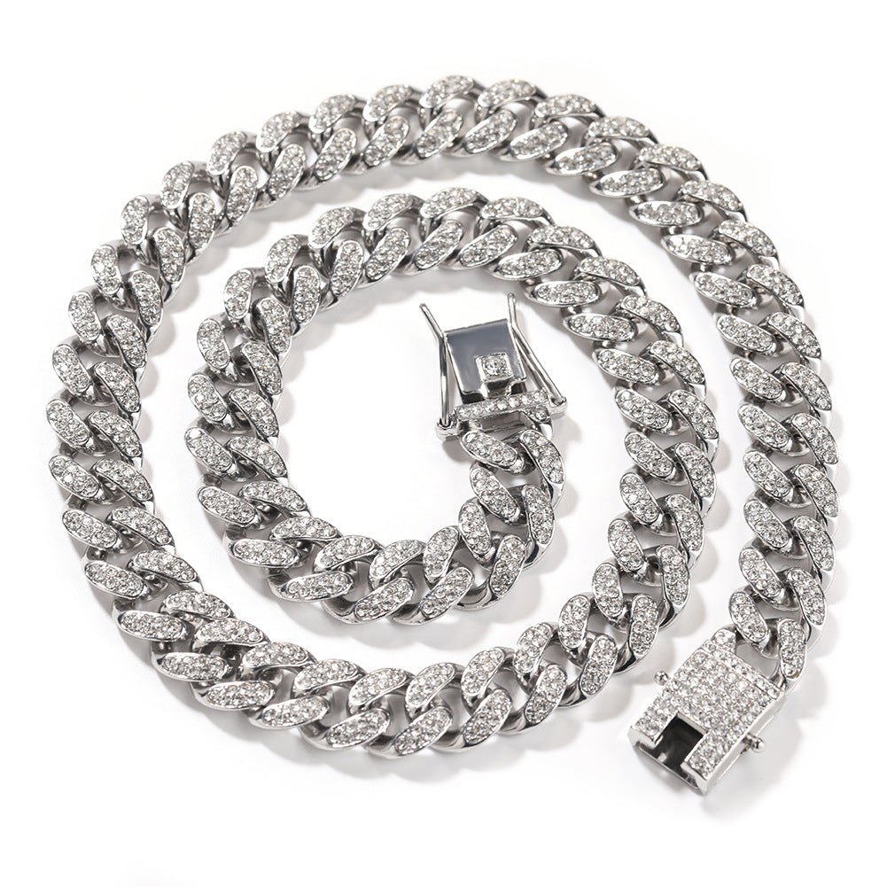 Alloy Diamond Cuba Chain