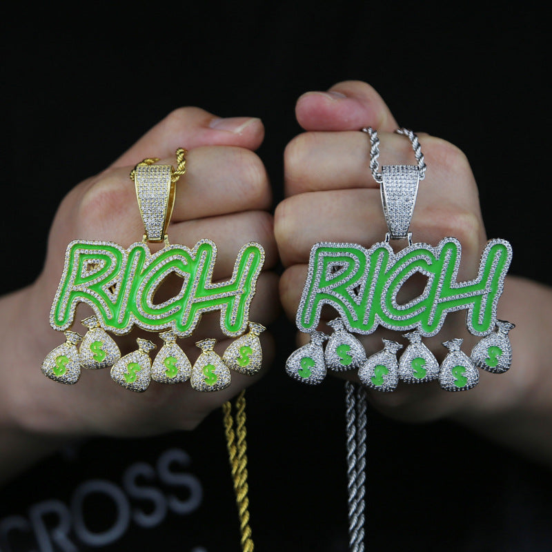 Flex “RICH” Glow Pendant – w/ Chain
