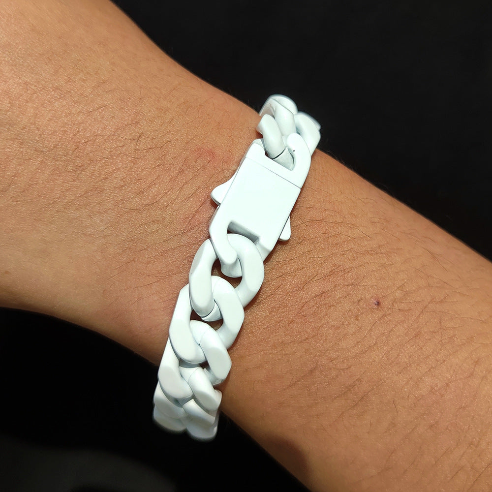 13MM Cuban Link Bracelet - High-Gloss Color Links