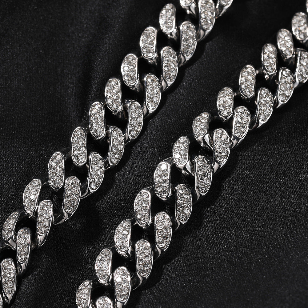 Alloy Diamond Cuba Chain