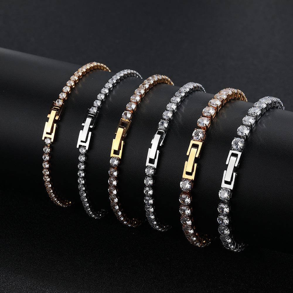 5MM Gold Tennis Bracelet - Classic Round Stone