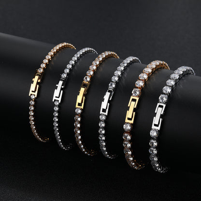 5MM Gold Tennis Bracelet - Classic Round Stone