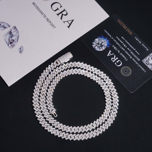 7MM S925+Moissanite Cuban Link Chain