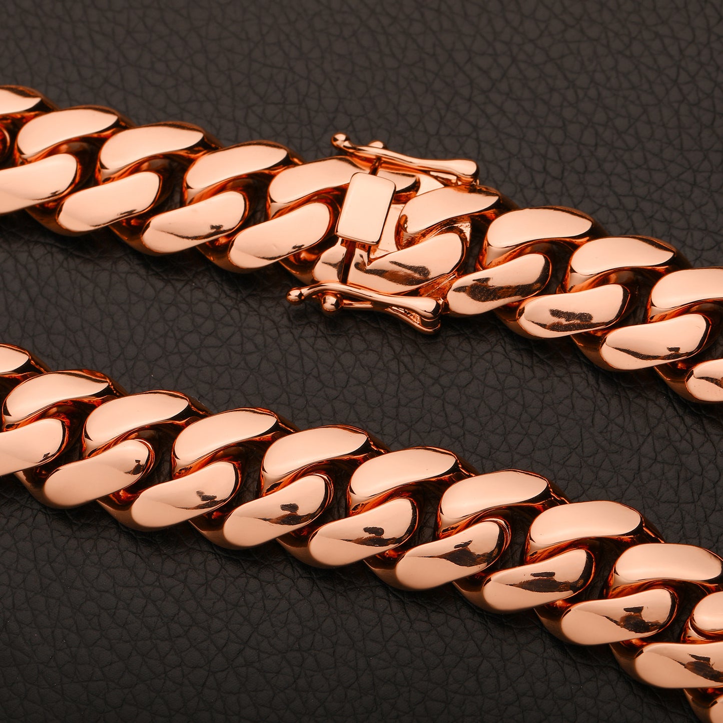 14MM Rose Gold Miami Cuban Link Chain - Bold Cuban Chain