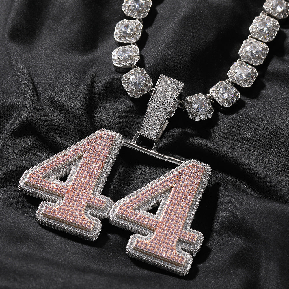 Rose Gold Custom Pendant - Iced Out Full Pave Block Letters