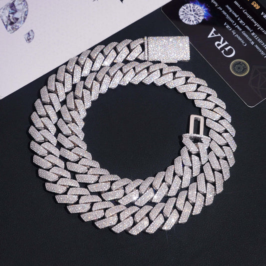 15MM S925+Moissanite Cuban Link Chain
