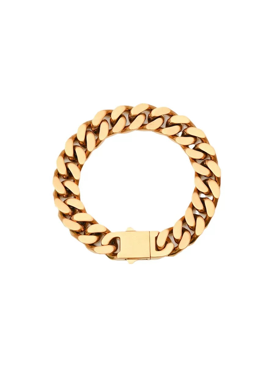 12MM Gold Cuban Link Bracelet - Smooth Matte Links
