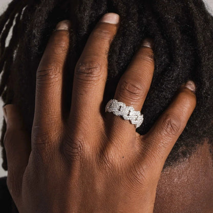 Cuban Link Iced Ring
