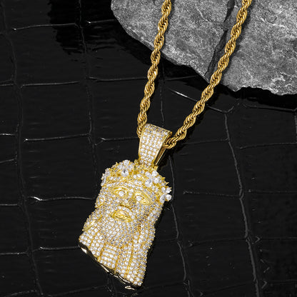 Iced Crown Jesus Pendant