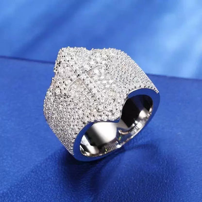 Cross Zirconia Ring - Ice Grind