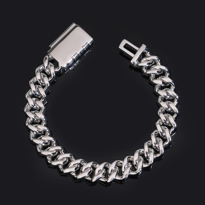 12MM Moissanite Cuban Link Chain - 3 Row Iced S925 Silver