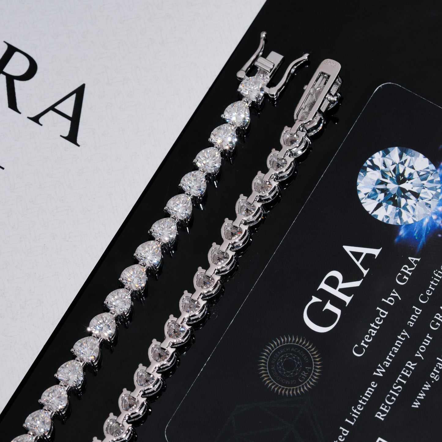 5MM Moissanite Tennis Chain - Heart Cut VVS S925 Silver