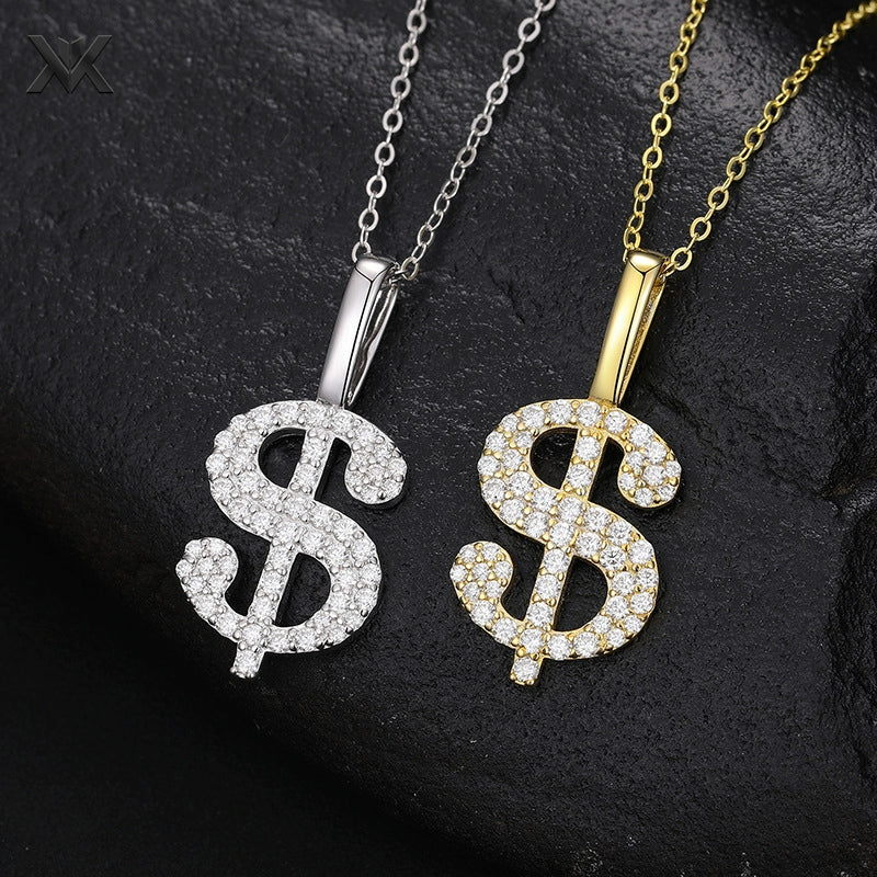 S925 Moissanite Dollar Pendant - Ice Grind