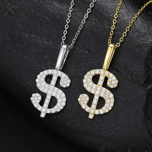 S925 Moissanite Dollar Pendant - Ice Grind