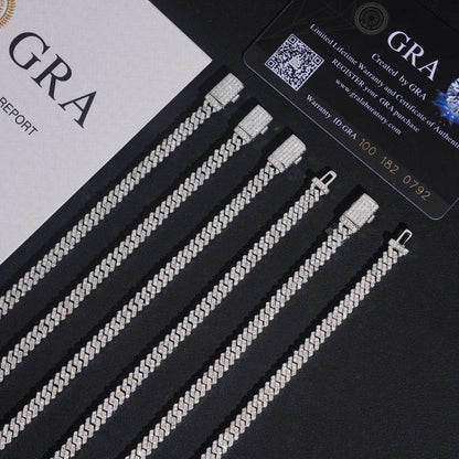 6 5MM moissanite Cuban link chains arranged in parallel