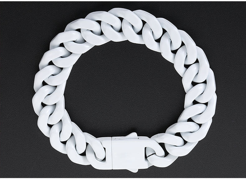 13MM Cuban Link Bracelet - High-Gloss Color Links