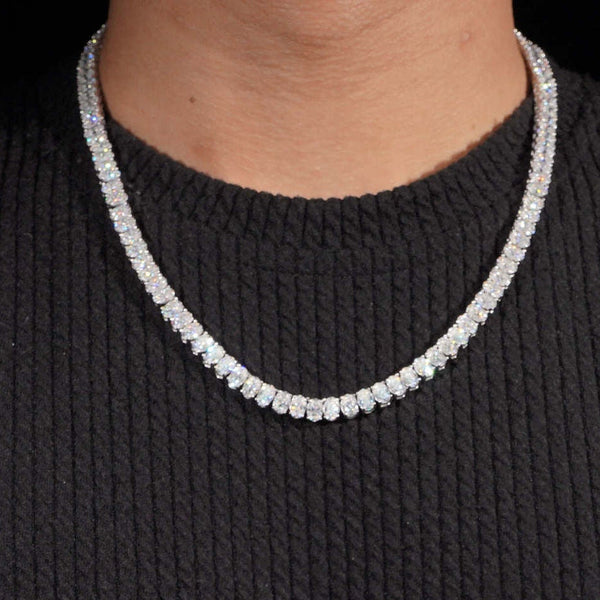 6MM Moissanite Tennis Chain - VVS Round Cut S925 Silver