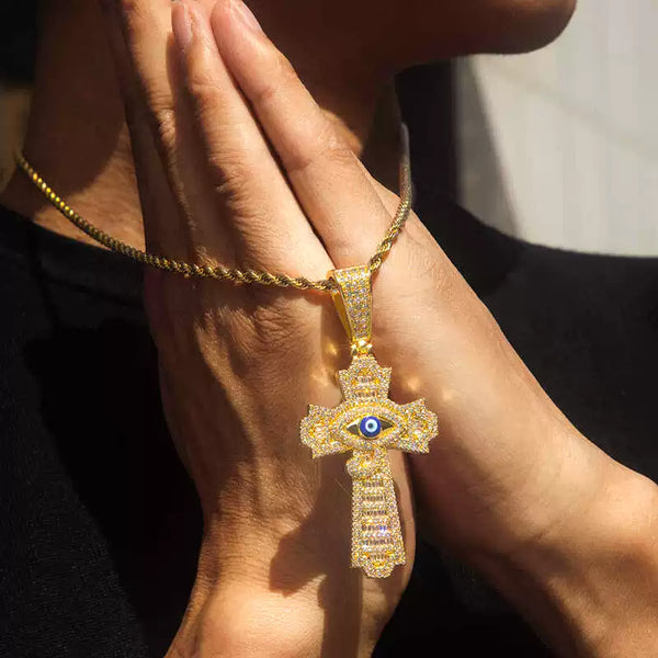 Evil Eye Cross Pendant
