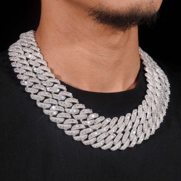 18MM S925+Moissanite Cuban Link Chain