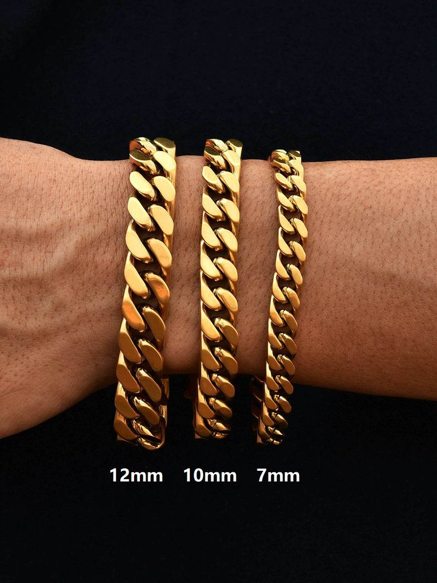 12MM Cuban Bracelet - Ice Grind