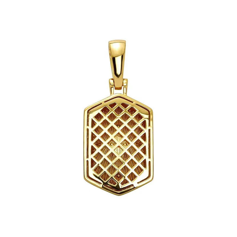 White Gold Jesus Pendant - Crowned Relief Portrait
